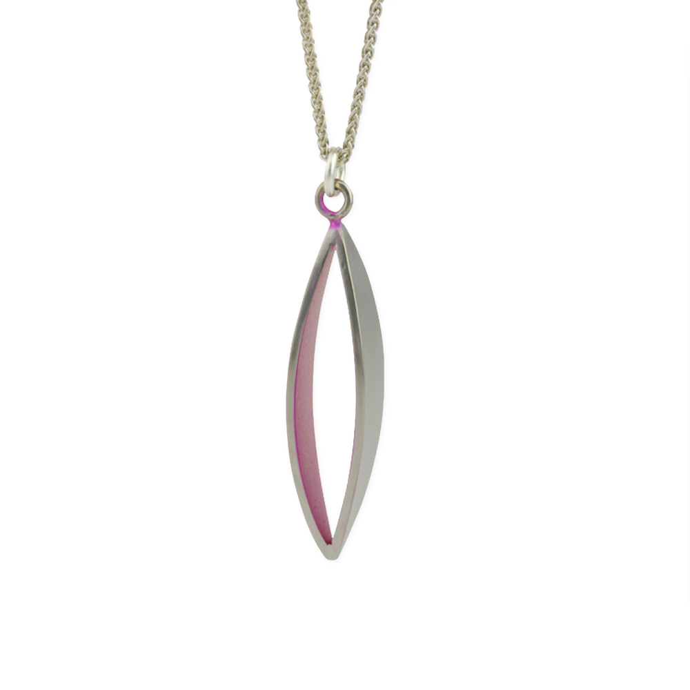 Large Petal Pendant and Silver Chain