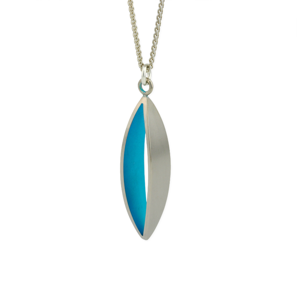Large Petal Pendant and Silver Chain