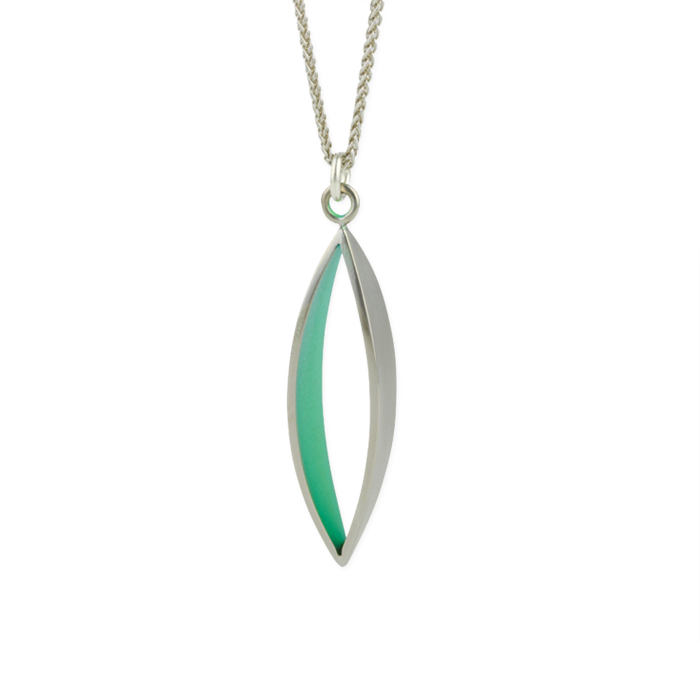 Large Petal Pendant and Silver Chain