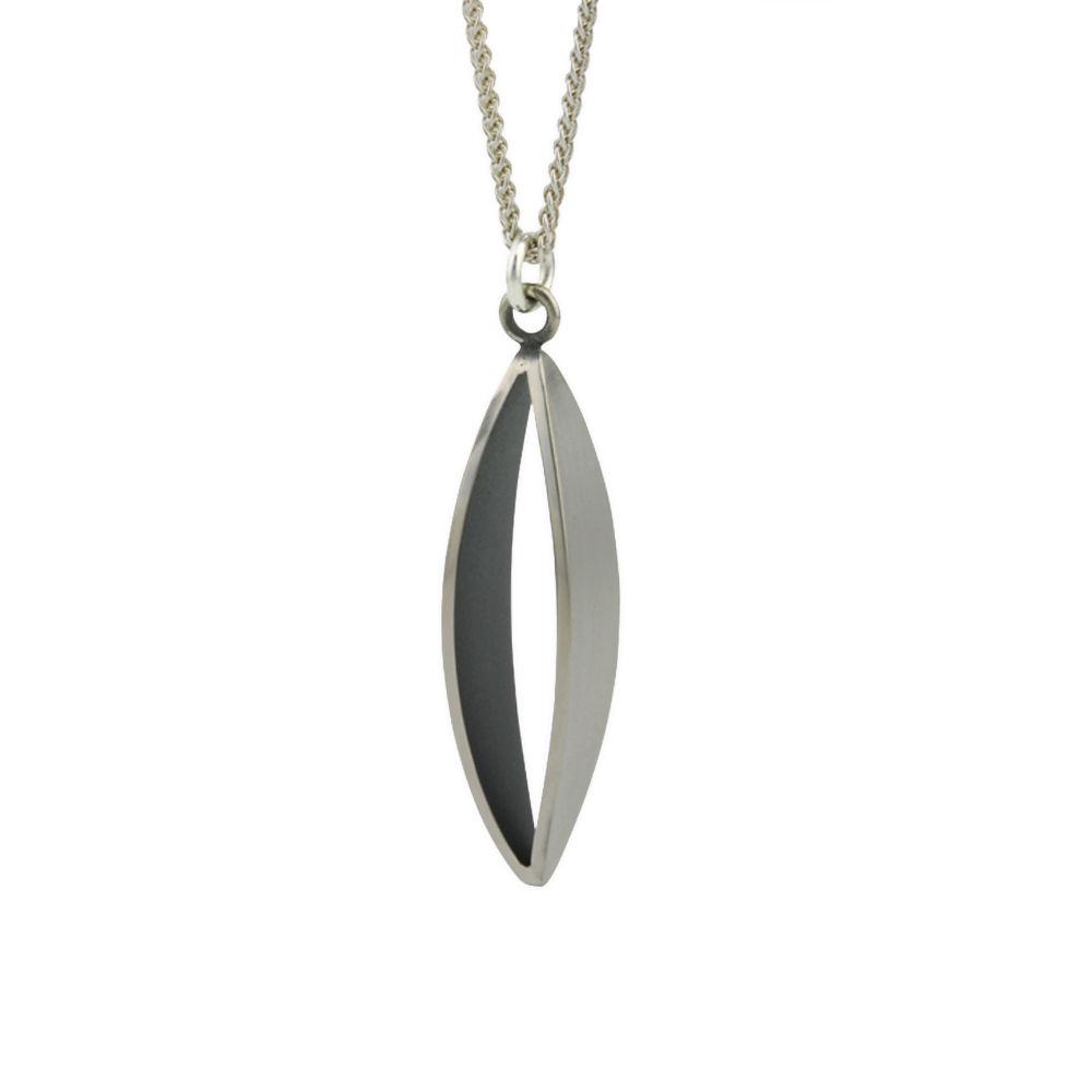Large Petal Pendant and Silver Chain