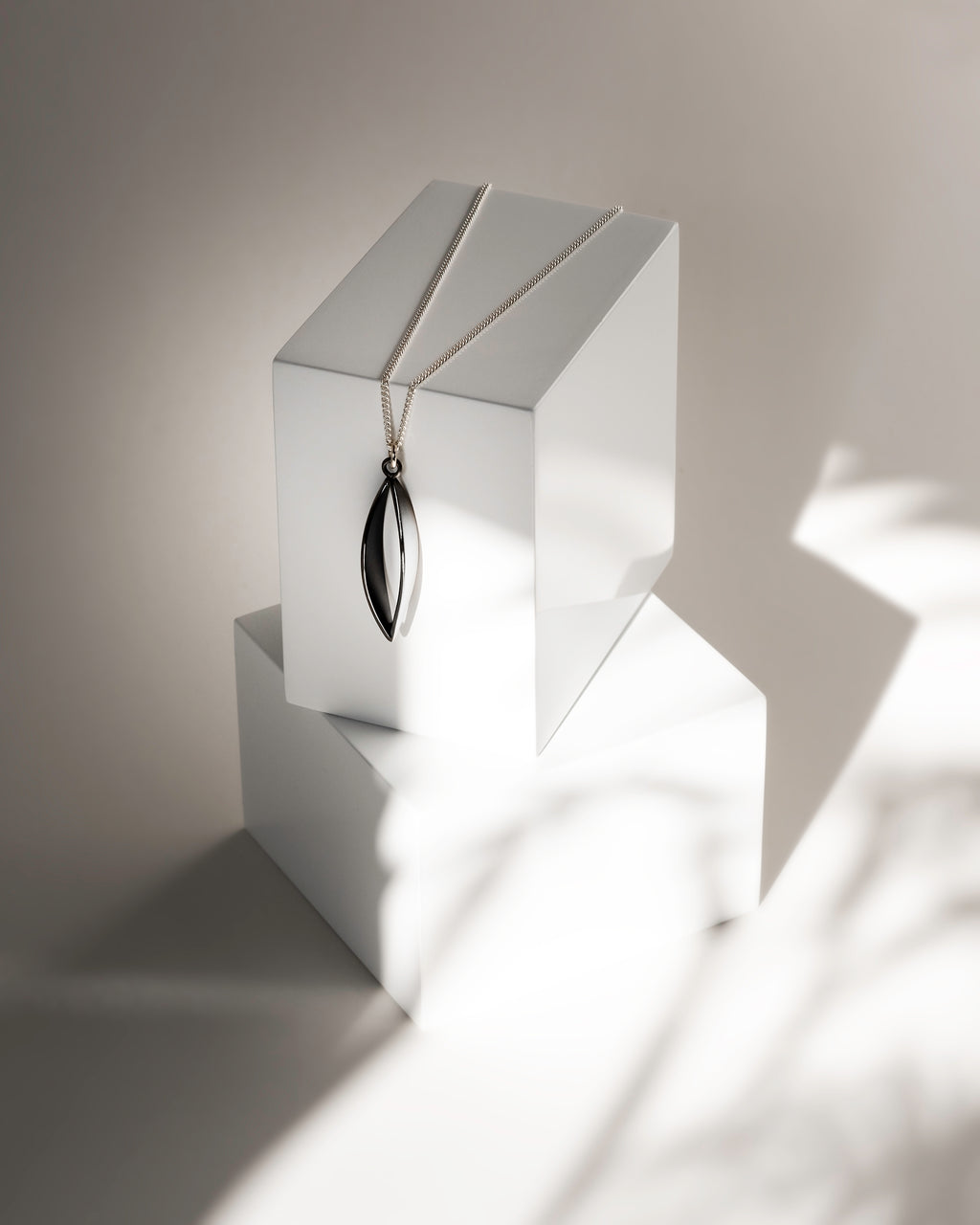Large Petal Pendant and Silver Chain