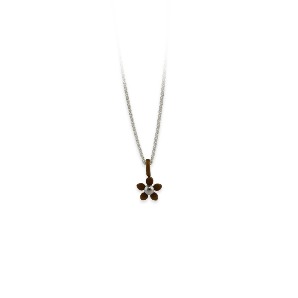 Small Five Petal Flower Pendant Necklace