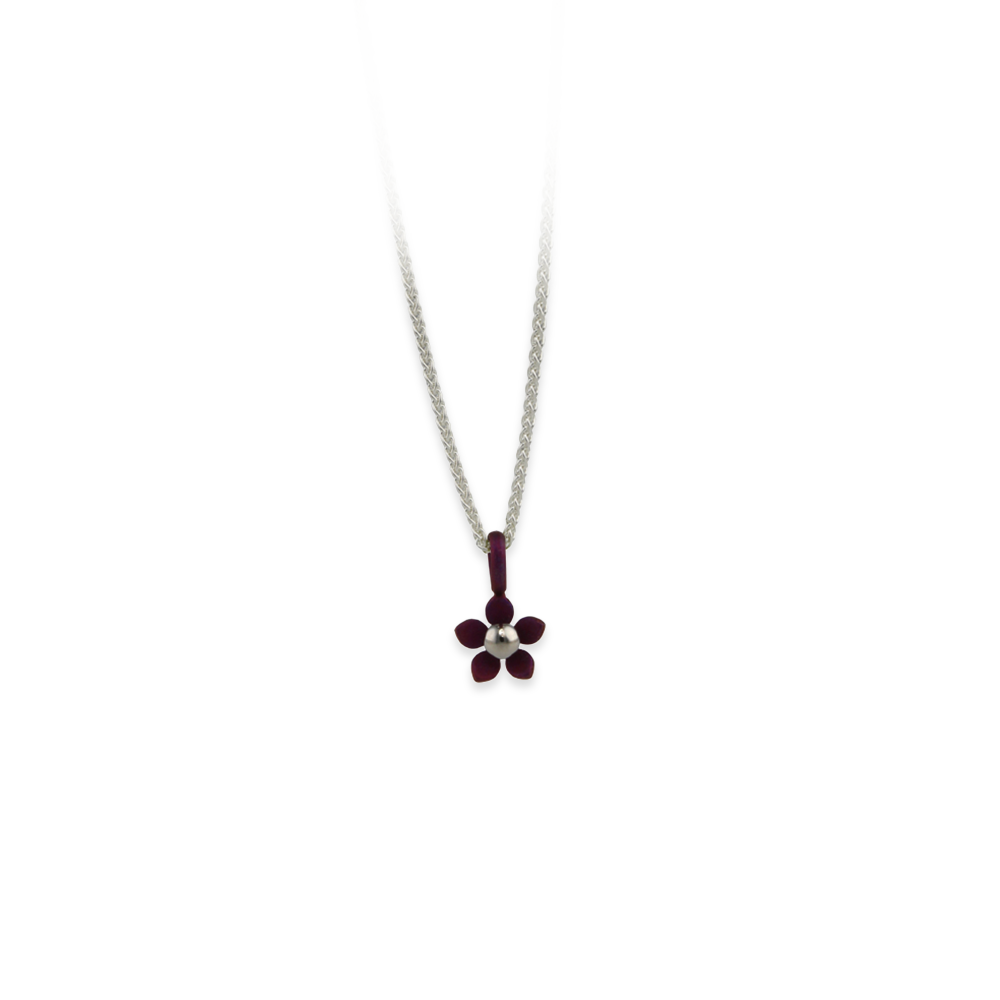 Small Five Petal Flower Pendant Necklace