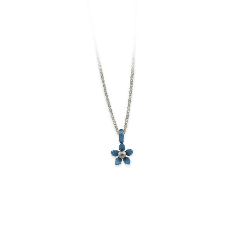 Small Five Petal Flower Pendant Necklace