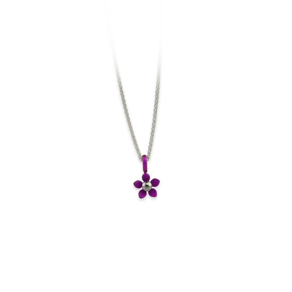 Small Five Petal Flower Pendant Necklace