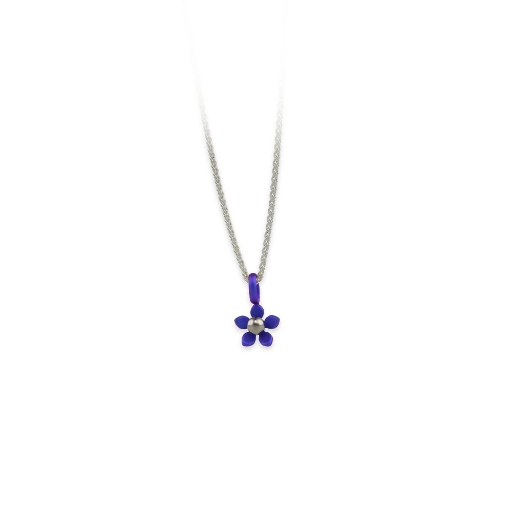 Small Five Petal Flower Pendant Necklace