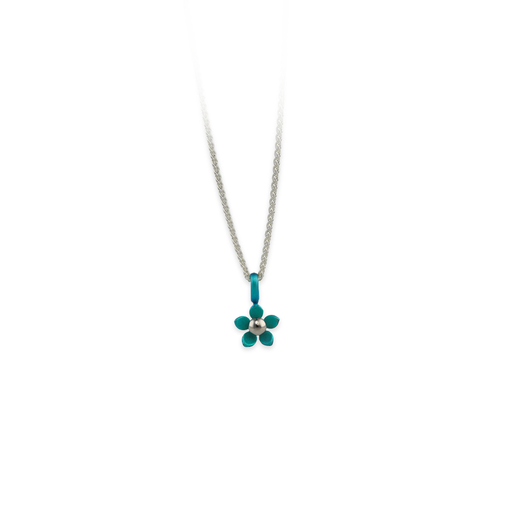Small Five Petal Flower Pendant Necklace