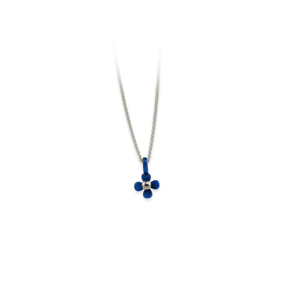 Small Four Petal Flower Pendant Necklace