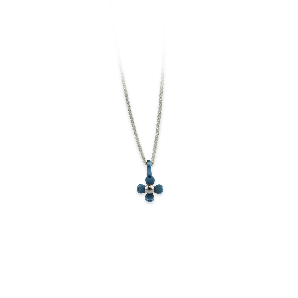 Small Four Petal Flower Pendant Necklace