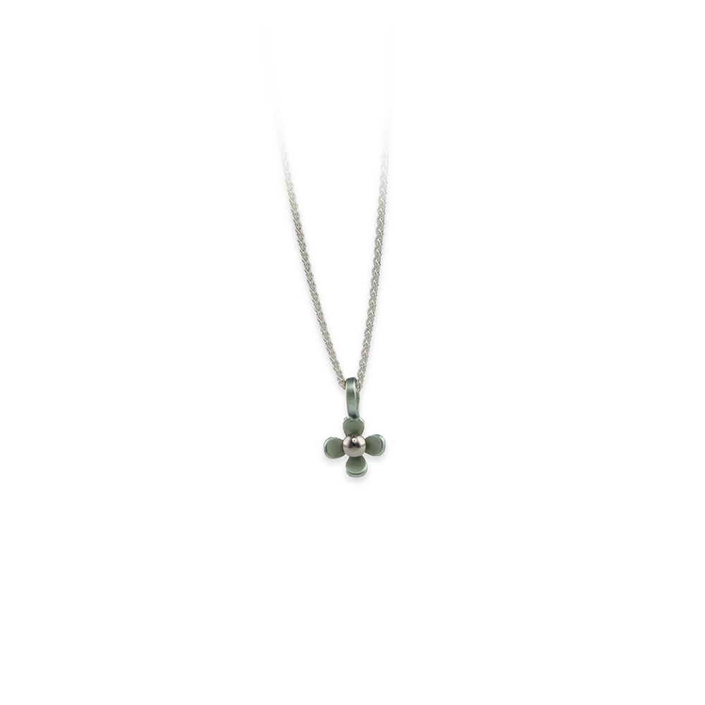Small Four Petal Flower Pendant Necklace