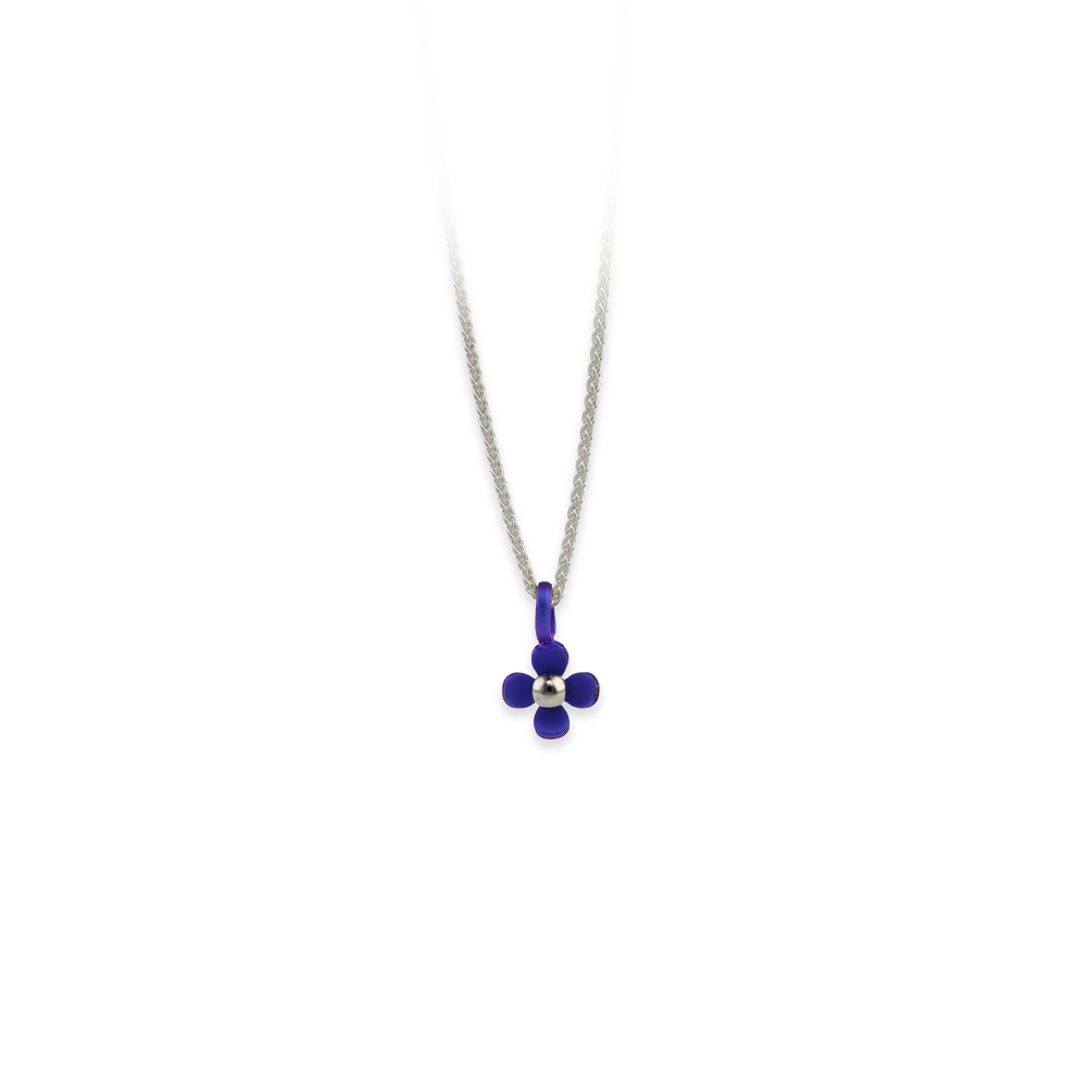Small Four Petal Flower Pendant Necklace