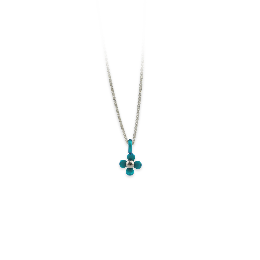 Small Four Petal Flower Pendant Necklace