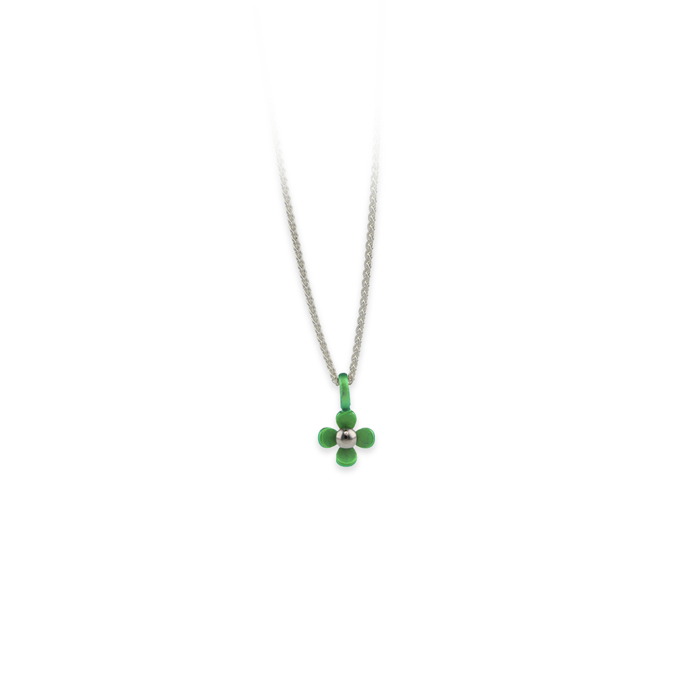 Small Four Petal Flower Pendant Necklace