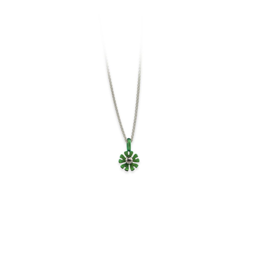 Small Ten Petal Flower Pendant Necklace