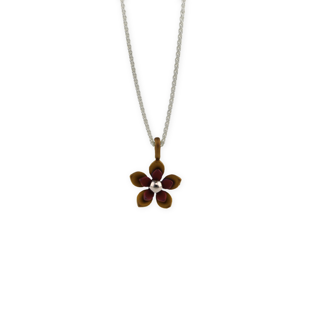 Double Five Petal Flower Pendant