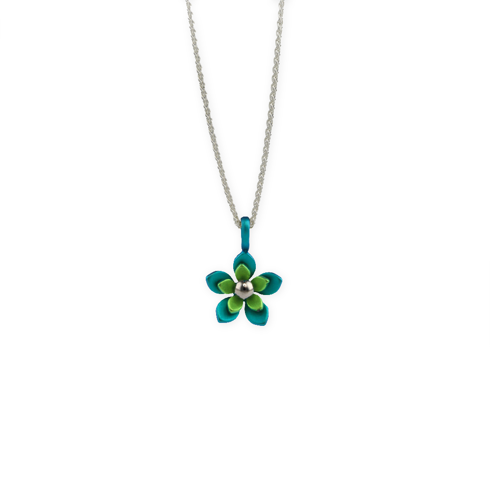 Double Five Petal Flower Pendant