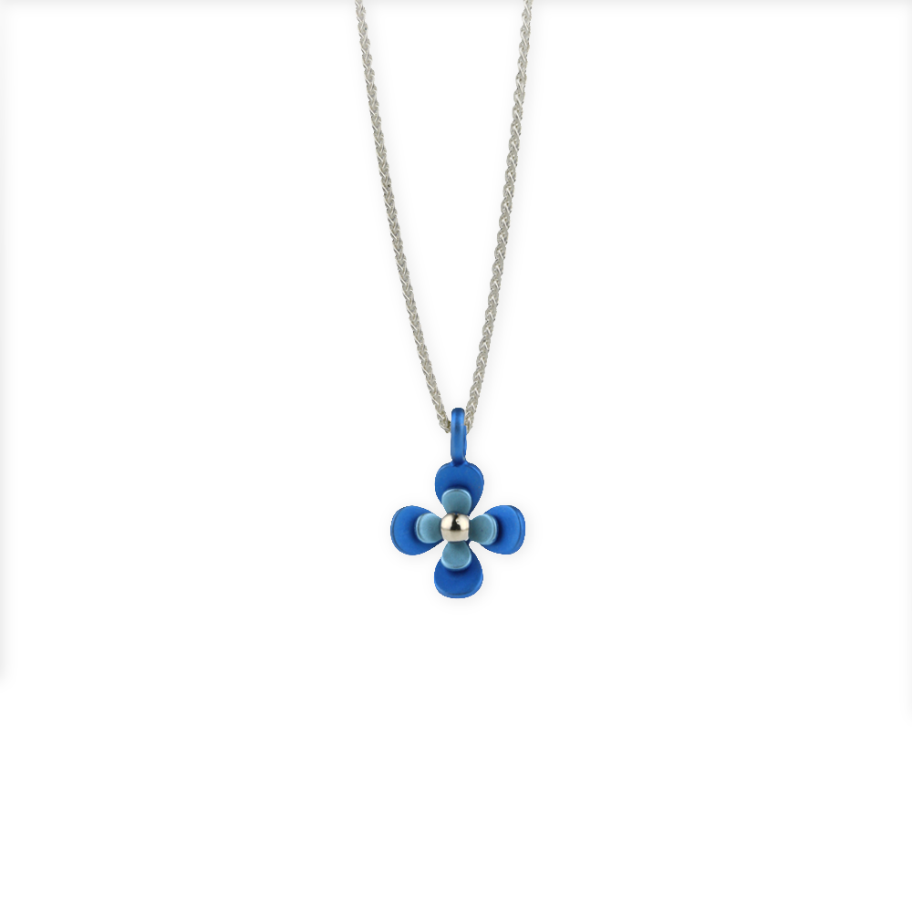 Double Four Petal Flower Pendant