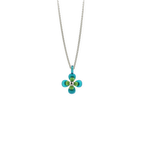 Double Four Petal Flower Pendant