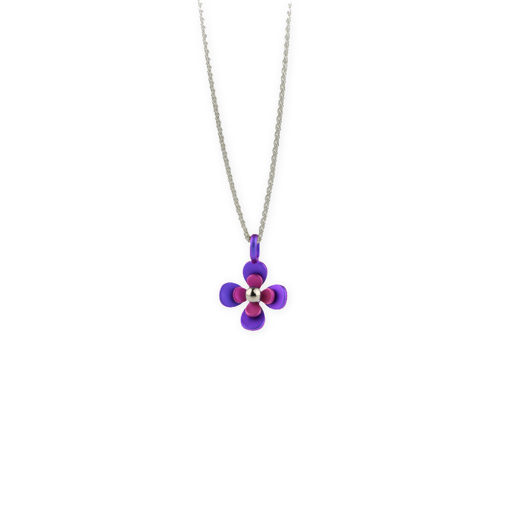 Double Four Petal Flower Pendant