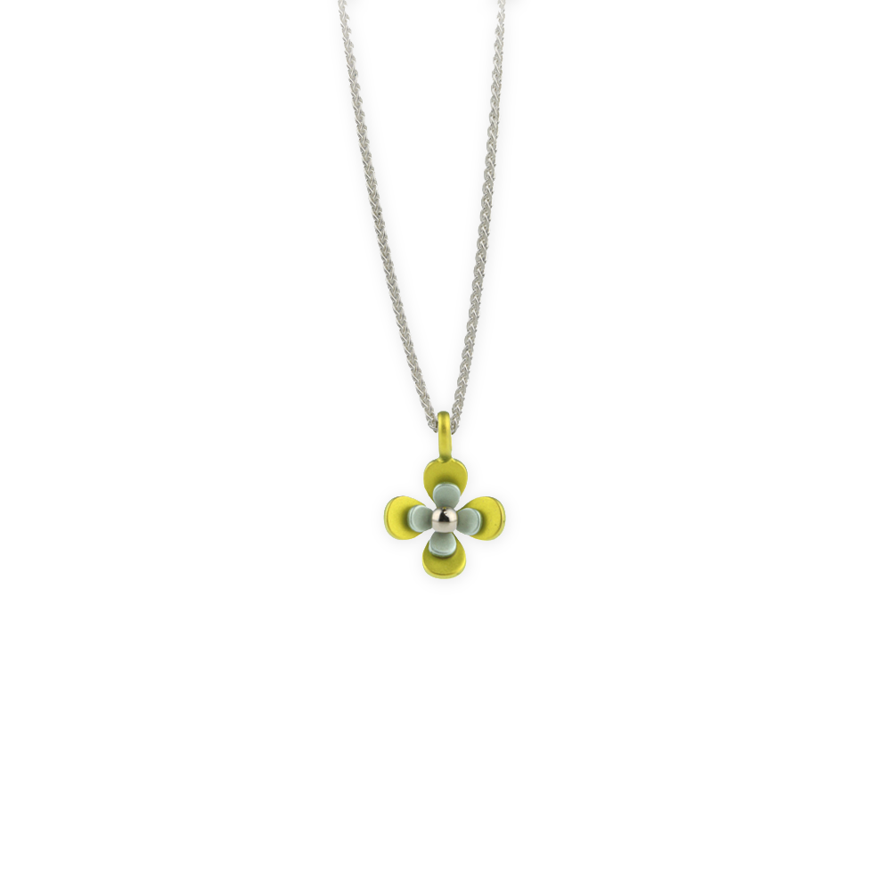 Double Four Petal Flower Pendant