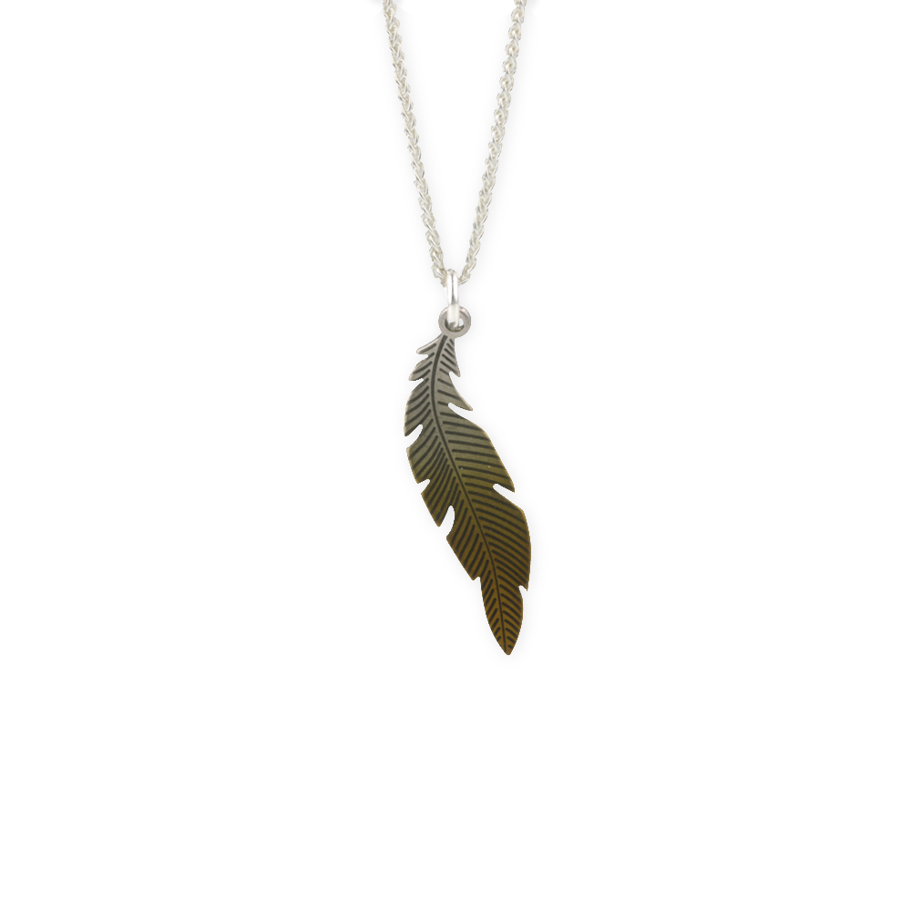 Small Curved Feather Necklace