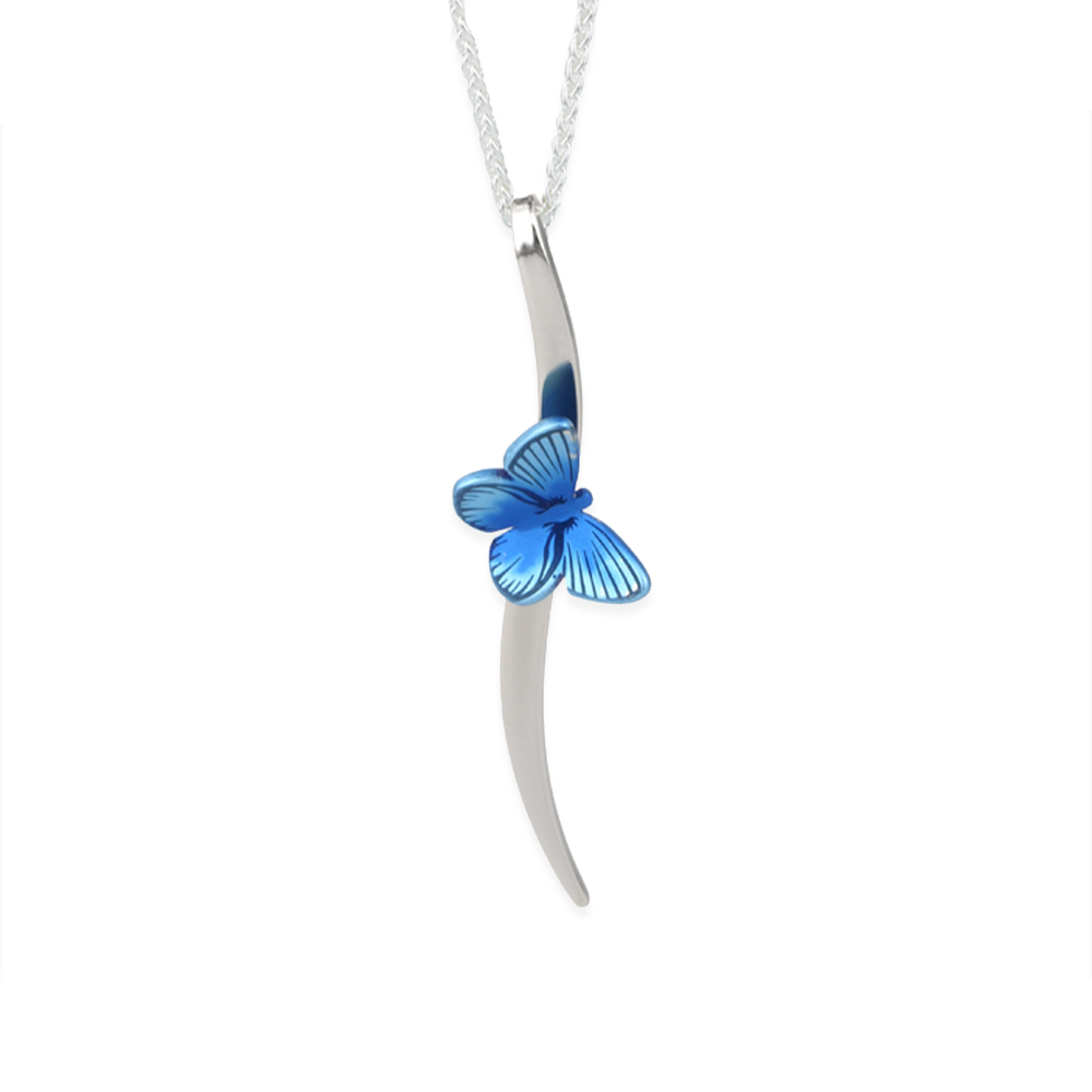 Single Butterfly Stem Pendant