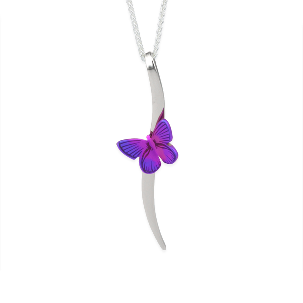 Single Butterfly Stem Pendant