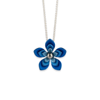 Triple Five Petal Flower Pendant Necklace