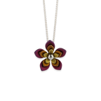 Triple Five Petal Flower Pendant Necklace