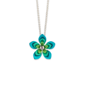 Triple Five Petal Flower Pendant Necklace