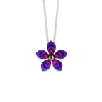 Triple Five Petal Flower Pendant Necklace