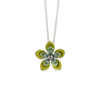 Triple Five Petal Flower Pendant Necklace