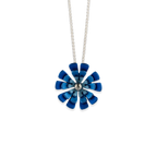 Triple Ten Petal Flower Pendant Necklace