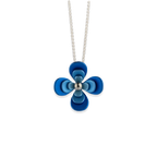 Triple Four Petal Flower Pendant Necklace