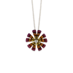 Triple Ten Petal Flower Pendant Necklace