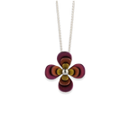 Triple Four Petal Flower Pendant Necklace