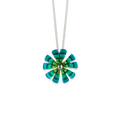 Triple Ten Petal Flower Pendant Necklace