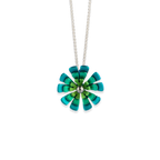Triple Ten Petal Flower Pendant Necklace
