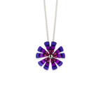Triple Ten Petal Flower Pendant Necklace