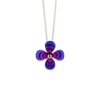 Triple Four Petal Flower Pendant Necklace