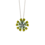 Triple Ten Petal Flower Pendant Necklace