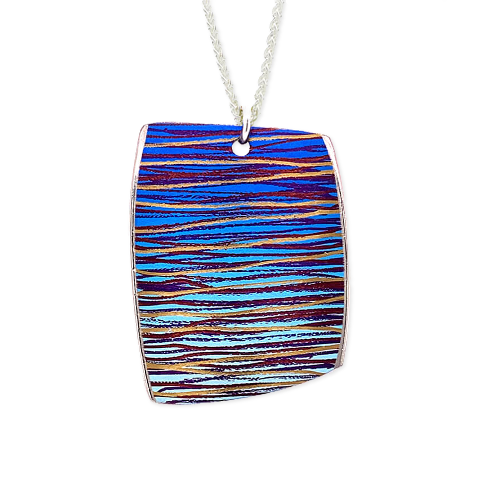 Extra large Scratch Art Pendant