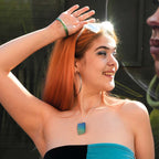 Extra large Scratch Art Pendant