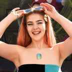 Extra large Scratch Art Pendant