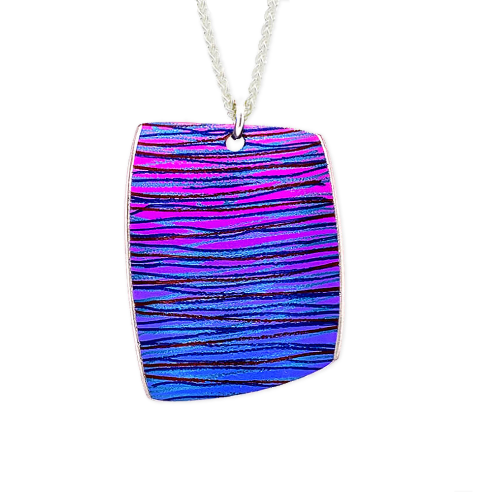 Extra large Scratch Art Pendant