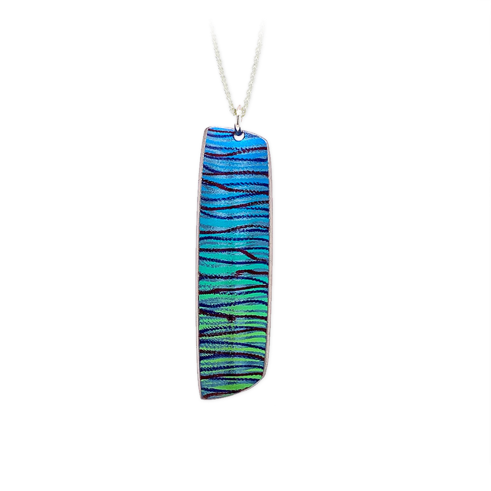 Large Scratch Art Pendant