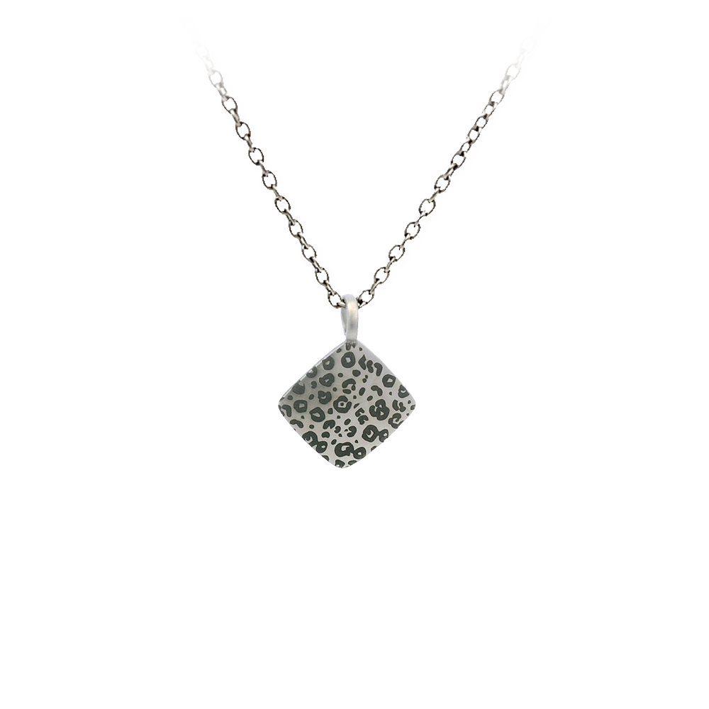 Leopard Print Square Pendant