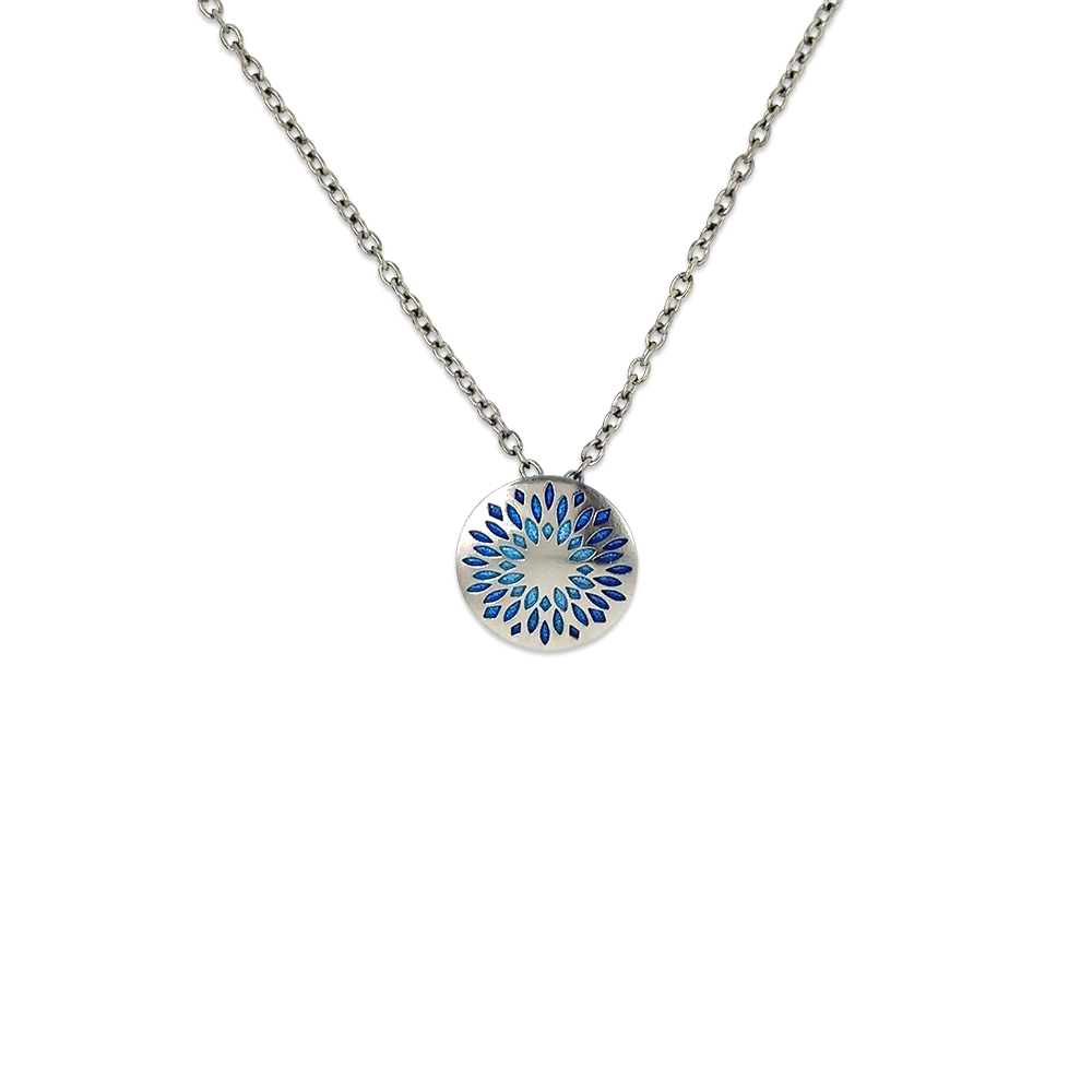 Domed Floral Print Pendant