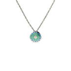 Domed Floral Print Pendant