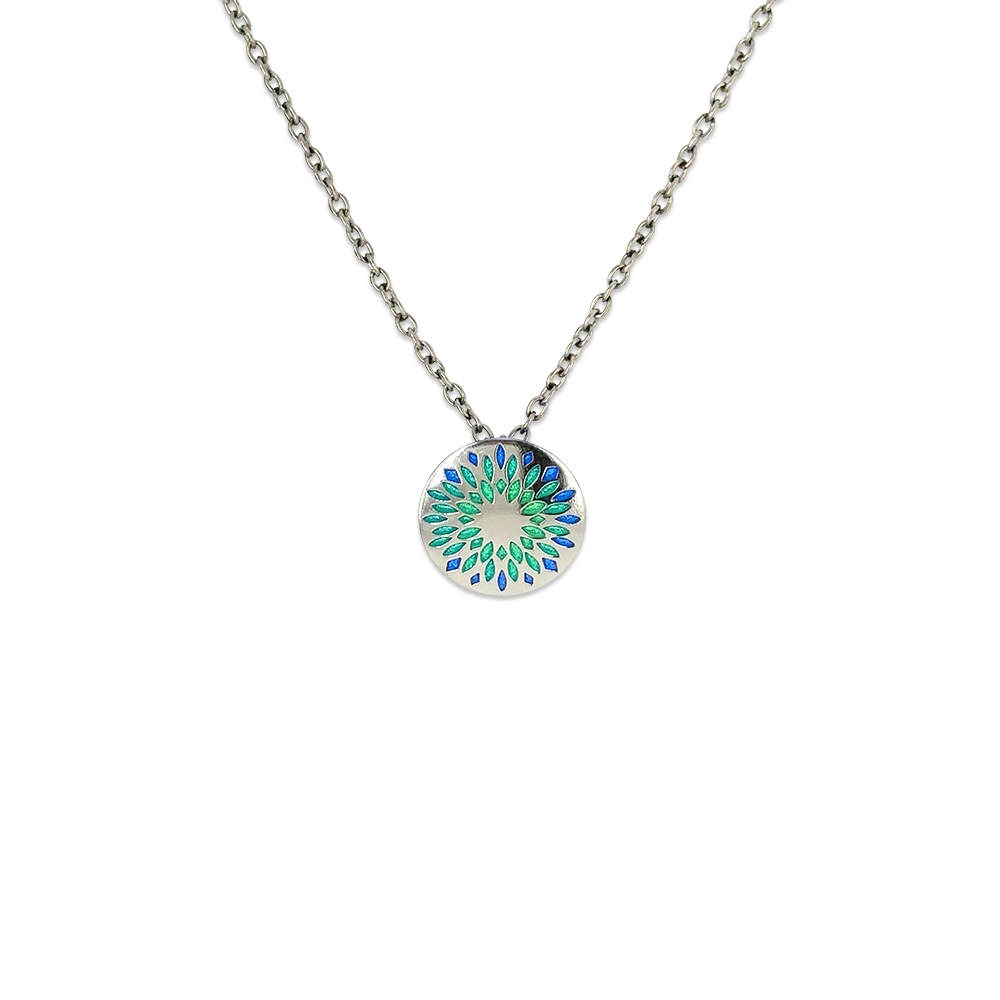 Domed Floral Print Pendant